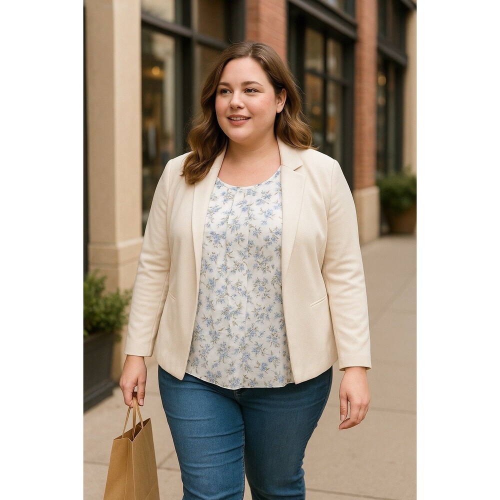 Iwollence Cream Blue Floral Shirt Cottagecore Flowy Layer Sleeveless Top L